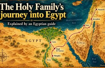 Egyptian guide explaining the Sacred Route Taken by Jesus, Mary and Joseph into Egypt.