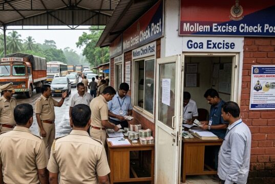 ACB raids at Mollem and Patradevi excise checkposts; seizes unaccounted cash