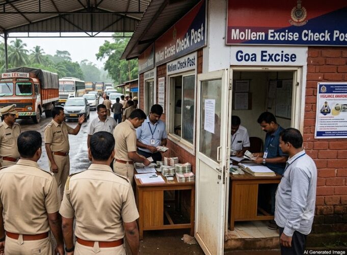 ACB raids at Mollem and Patradevi excise checkposts; seizes unaccounted cash